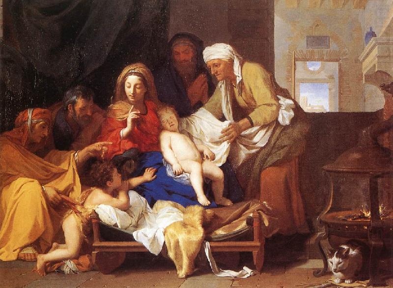 LE BRUN, Charles Holy Family with the Adoration of the Child s china oil painting image